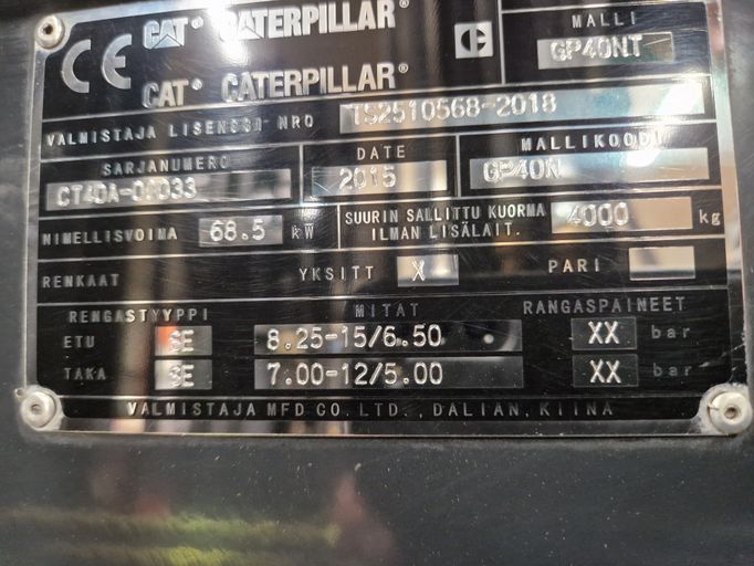 Cat GP40NT kaasutrukki vm. 2015