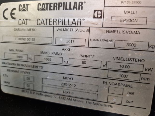 Cat EP30CN sähkötrukki vm. 2017
