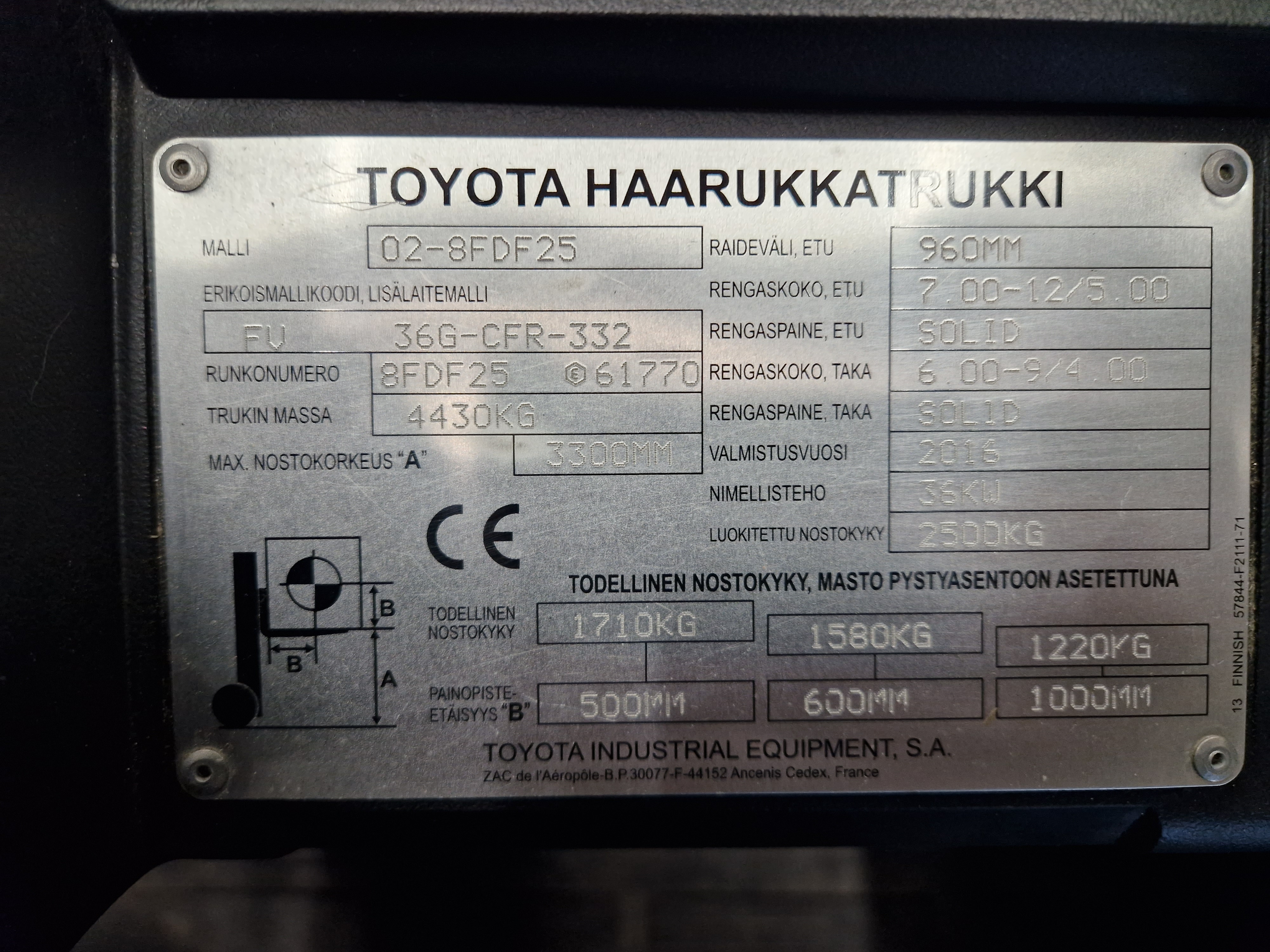Toyota 02-8FDF25 dieseltrukki vm. 2016 (vuokralla)