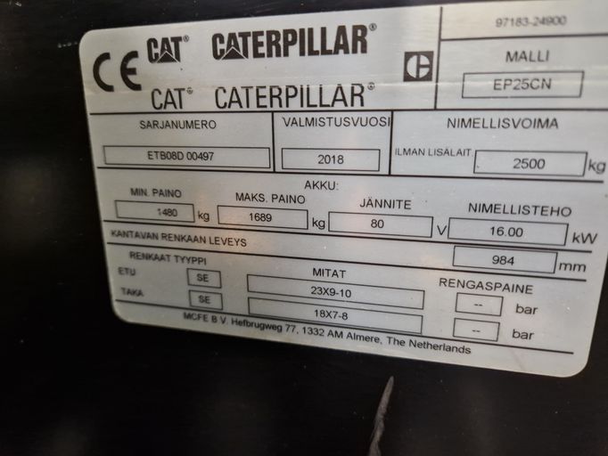 Cat EP25CN sähkötrukki vm. 2018