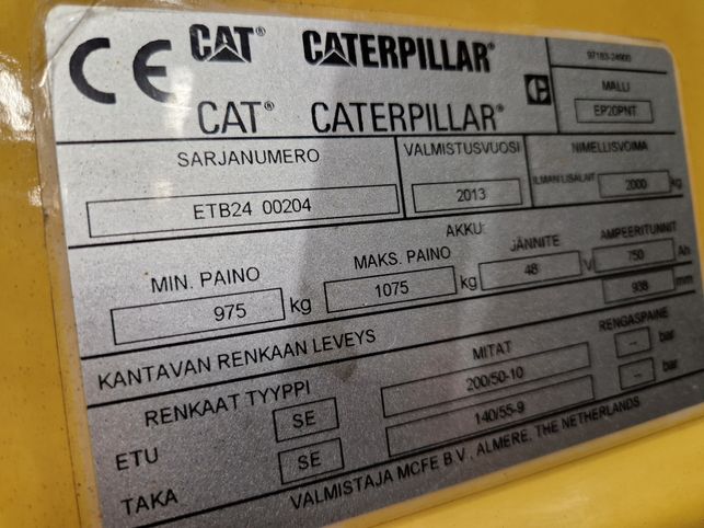 Cat EP20PNT sähkötrukki vm. 2013 (Vuokralla)
