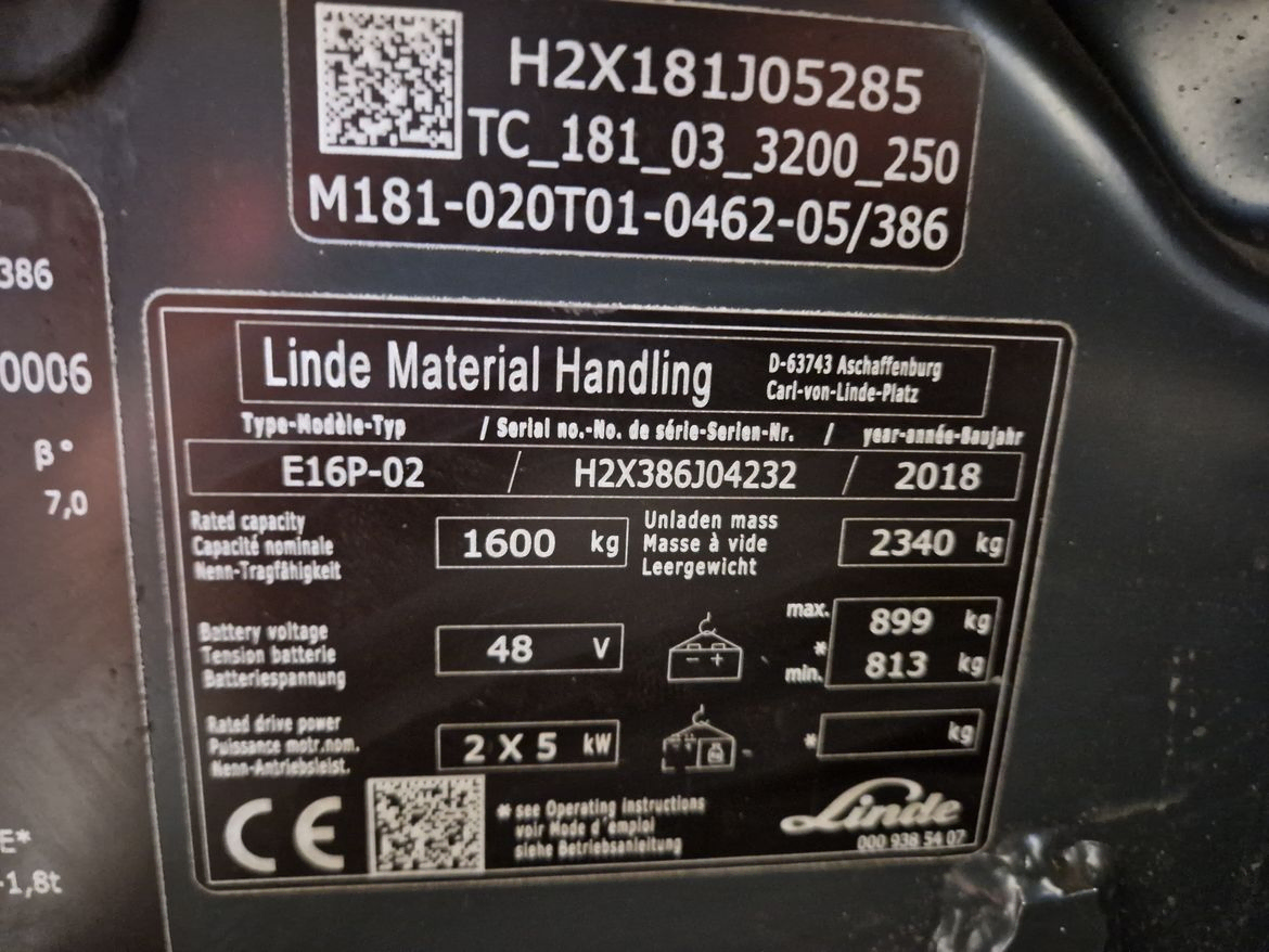 Linde E16P-02 sähkötrukki vm. 2018 