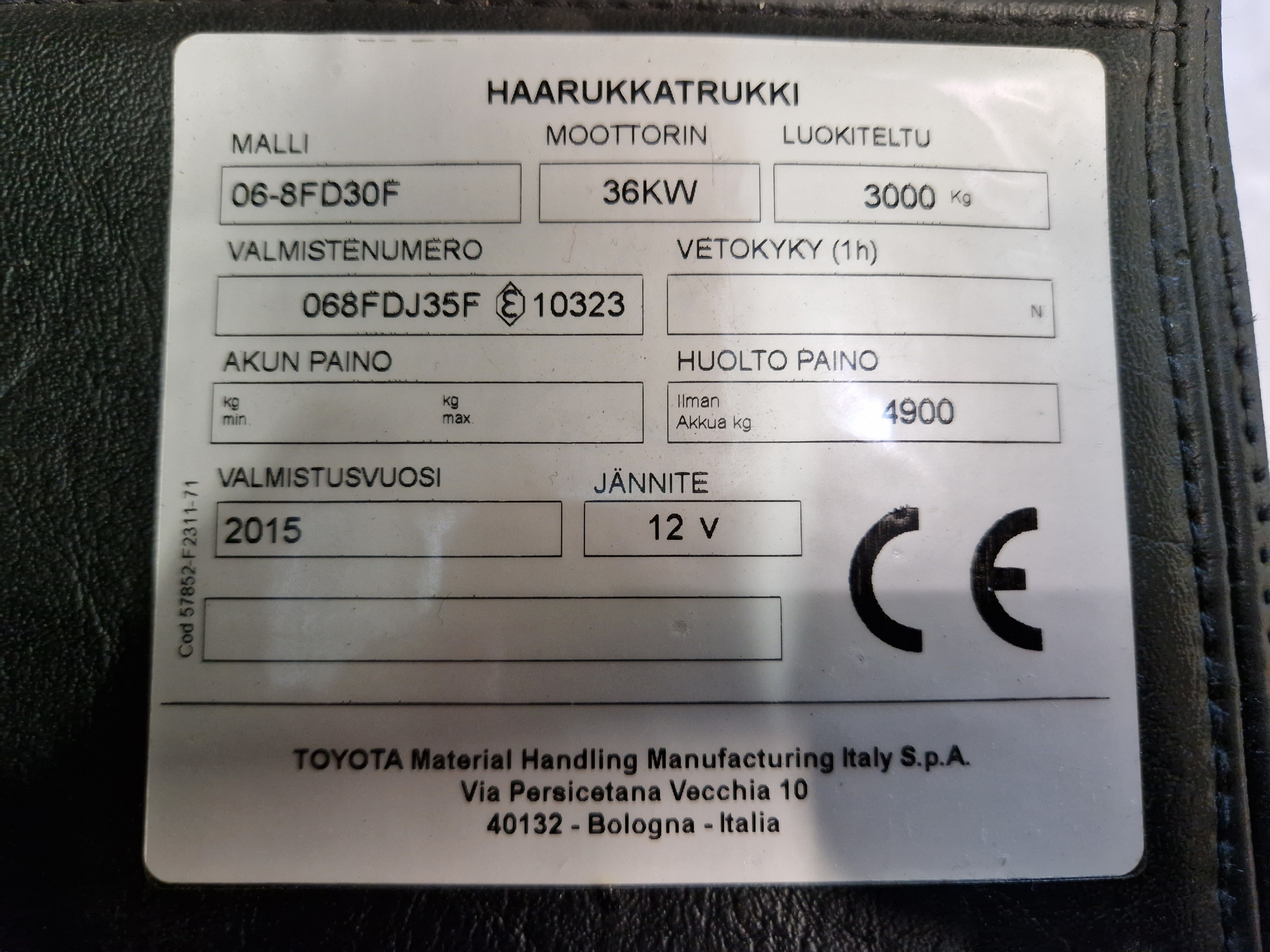 Toyota 06-8FD30F dieseltrukki vm. 2015 