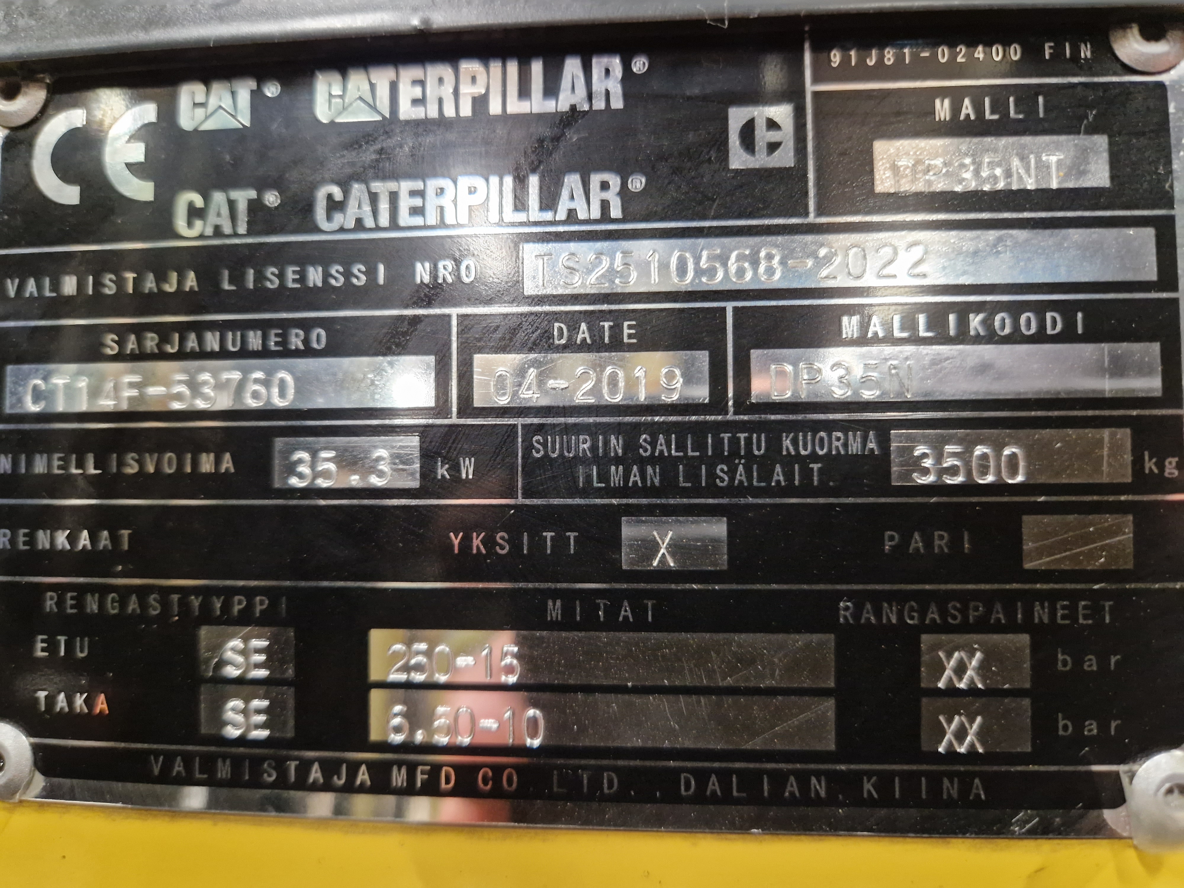 Cat DP35NT dieseltrukki vm. 2019